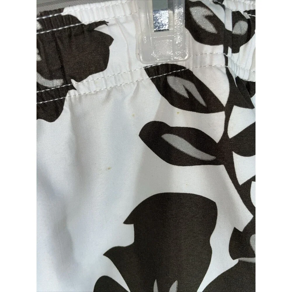 US Polo Swim Shorts Trunks Floral White Brown Size XL